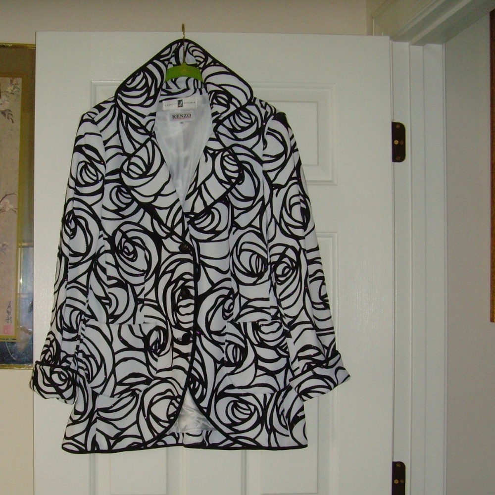 RENZO Harriet Kassman Black and White Blazer